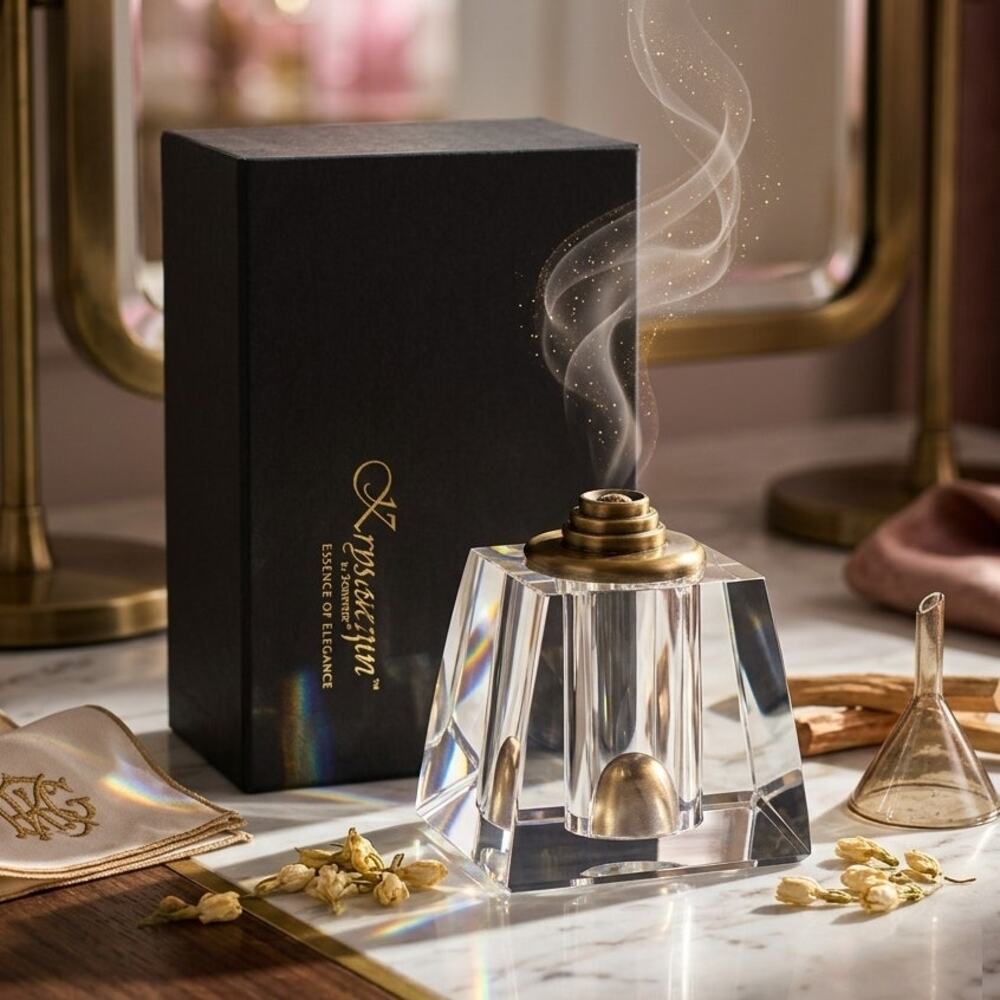 Krystalique Scentier Desire 910 Crystal Fragrance Lamp Used Hollywood Regency